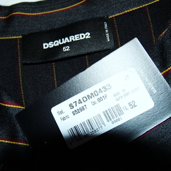 BNWT AW20 DSQUARED2 PREPPY STRIPE PATTERN SHIRT 48 & 52 - Picture 12 of 15